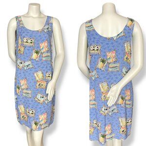 Weekend Traffic‎ Dress Novelty Print Travel Pattern Sleeveless Vacation Large